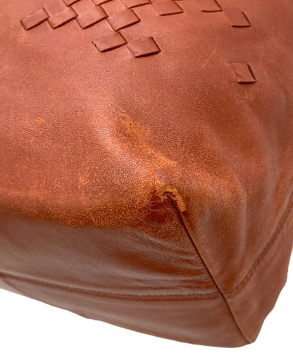 BOTTEGA VENETA Hand Bag Tote Purse Intrecciato Brown Authentic