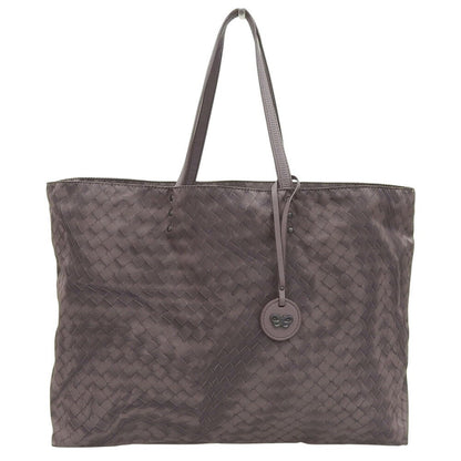 BOTTEGA VENETA Hand Bag Tote Purse Intrecciato Nylon Brown Authentic