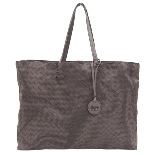 BOTTEGA VENETA Hand Bag Tote Purse Intrecciato Nylon Brown Authentic