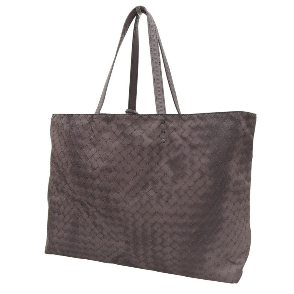 BOTTEGA VENETA Hand Bag Tote Purse Intrecciato Nylon Brown Authentic