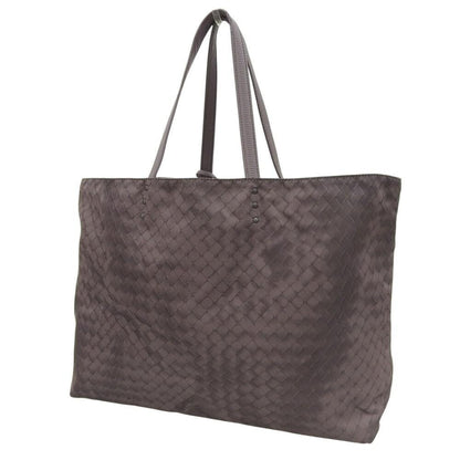 BOTTEGA VENETA Hand Bag Tote Purse Intrecciato Nylon Brown Authentic