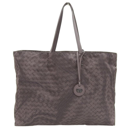 BOTTEGA VENETA Hand Bag Tote Purse Intrecciato Nylon Brown Authentic