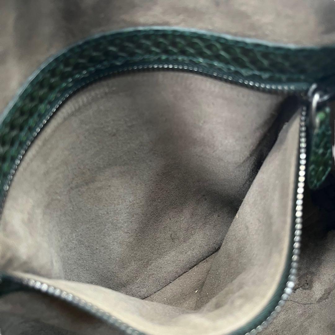 BOTTEGA VENETA Shoulder Bag Purse Intrecciato Leather metallic green Authentic