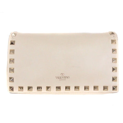 Valentino Garavani Shoulder Bag Purse Rockstuds Leather Off White Authentic