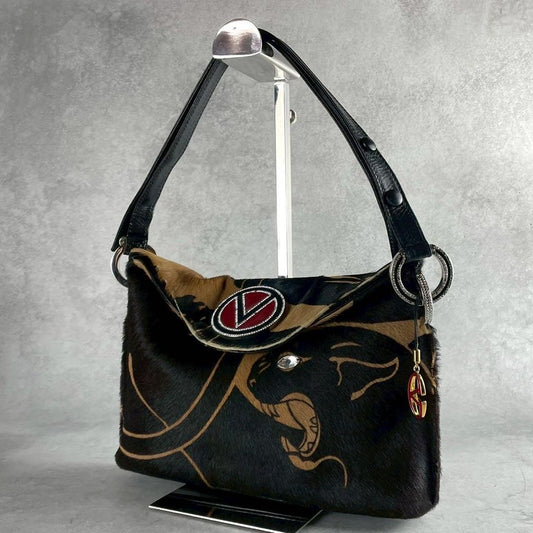 Valentino Garavani Hand Shoulder Bag Tote Purse Black Authentic