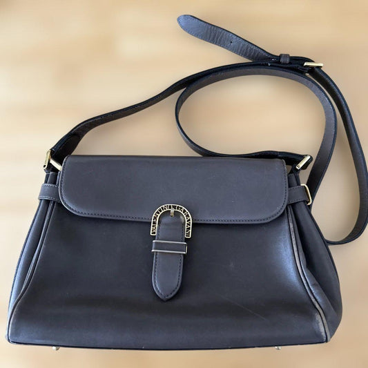Valentino Garavani Shoulder Bag Purse Leather Gray Brown Authentic