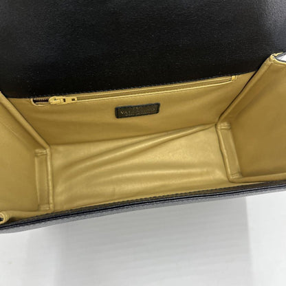 Valentino Hand Bag Tote Purse V Logo Leather Black Authentic