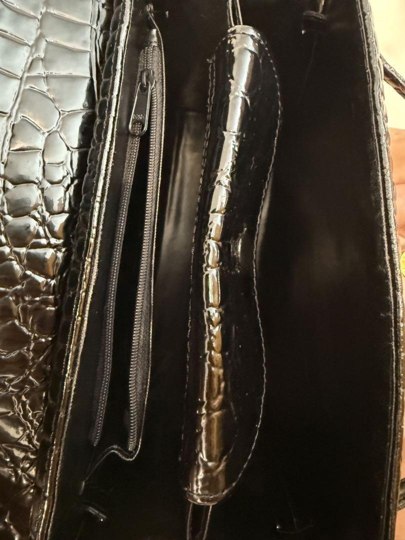VALENTINO MARUDINI Hand Shoulder Bag Tote Purse 2way Leather Black Authentic