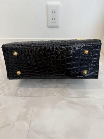 VALENTINO MARUDINI Hand Shoulder Bag Tote Purse 2way Leather Black Authentic