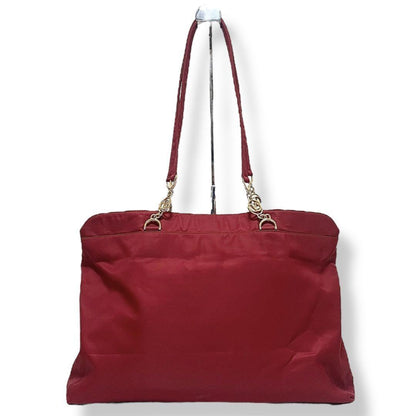 Valentino Garavani Shoulder Bag Purse Logo Nylon Red Authentic
