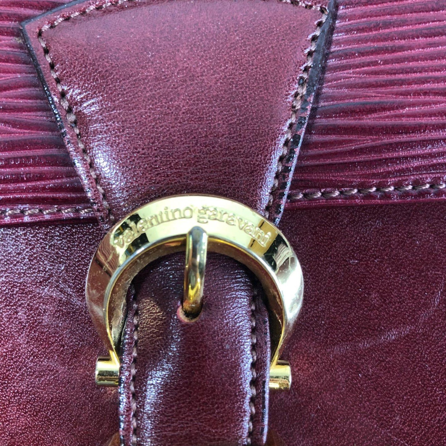 Valentino Hand Shoulder Bag Tote Purse Leather Red Authentic