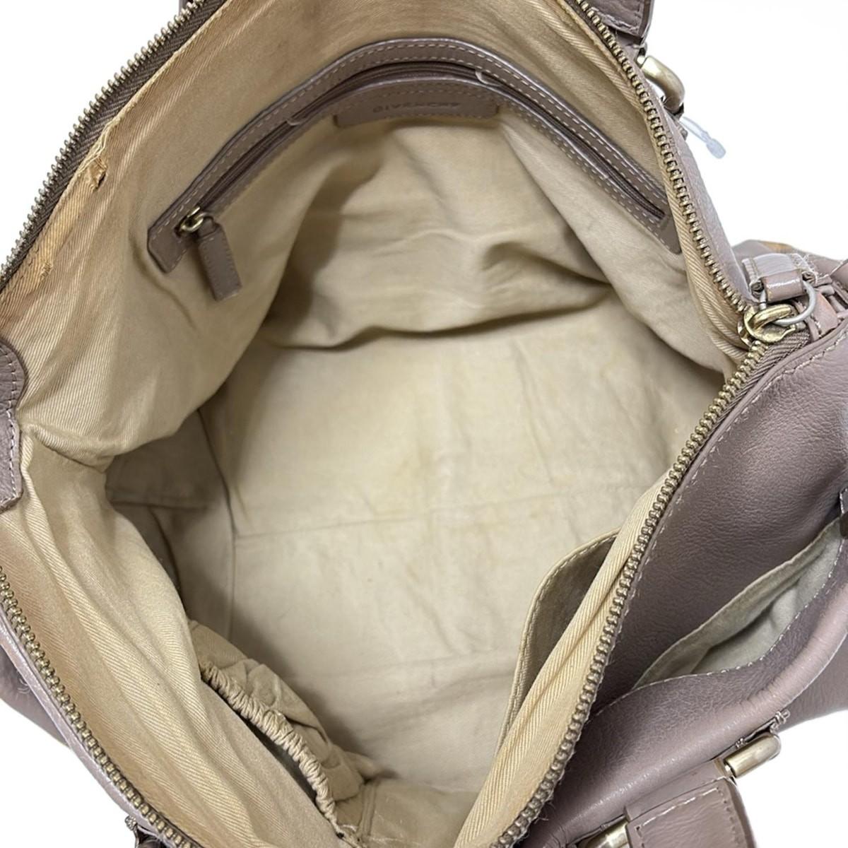 GIVENCHY Hand Bag Tote Purse 4G Leather Pink Beige Authentic