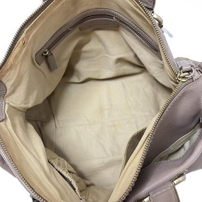 GIVENCHY Hand Bag Tote Purse 4G Leather Pink Beige Authentic
