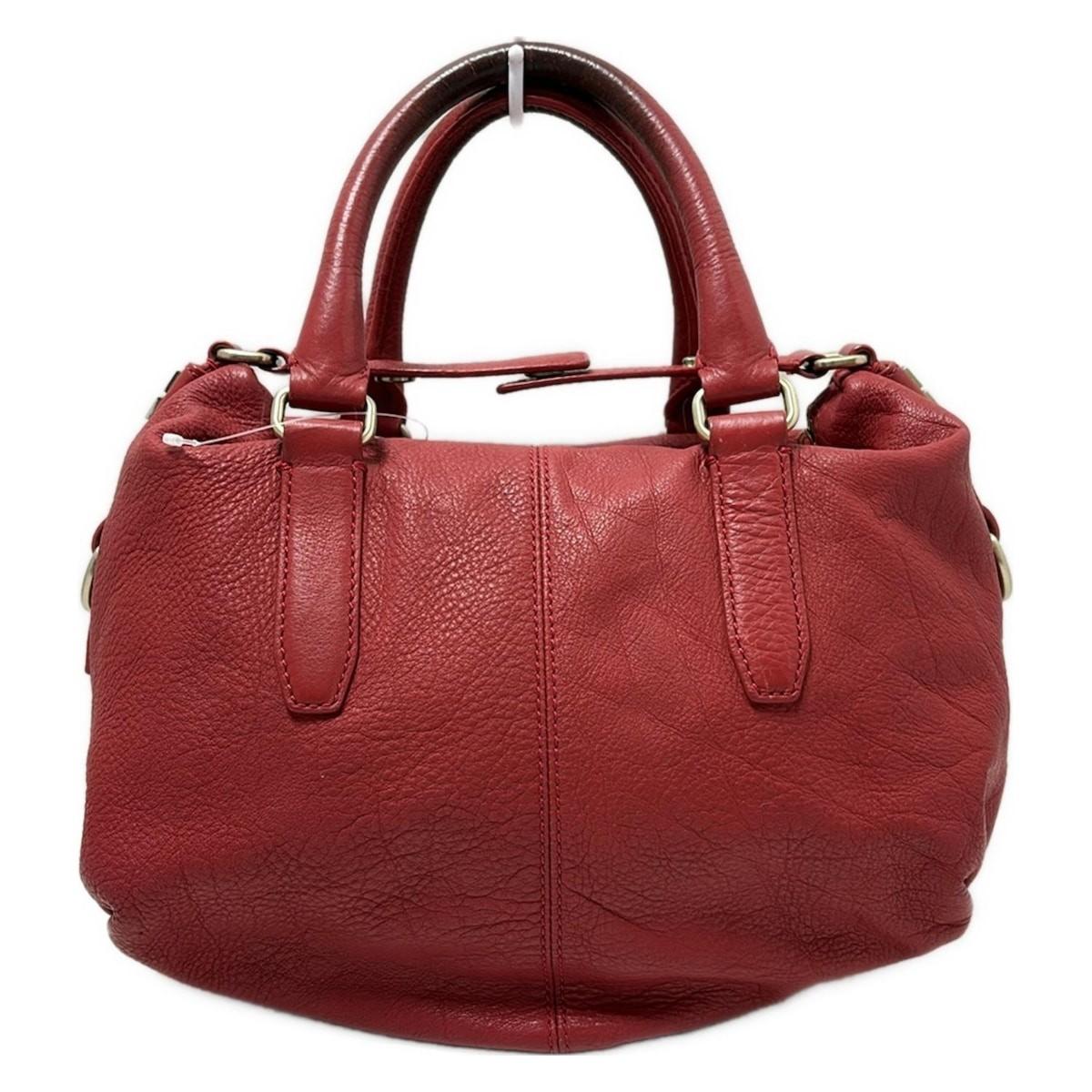 GIVENCHY Hand Bag Tote Purse 4G Leather Red Authentic