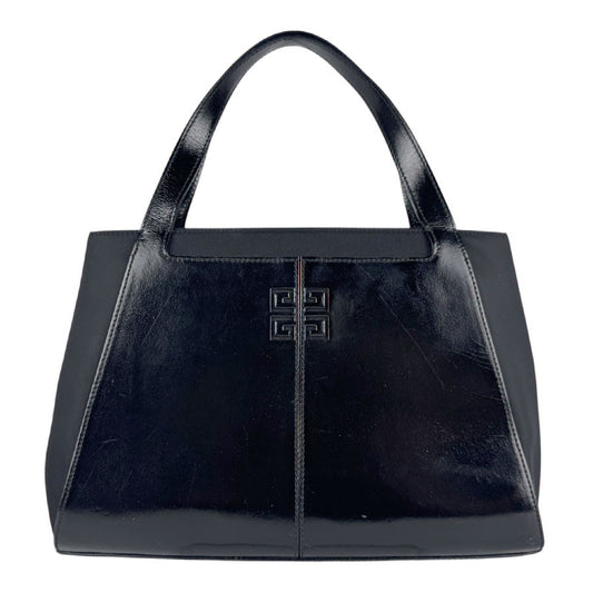 GIVENCHY Hand Bag Tote Purse 4G Nylon Leather Black Authentic