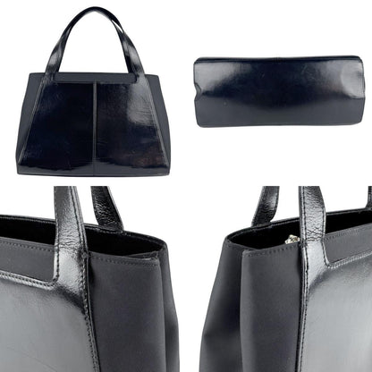 GIVENCHY Hand Bag Tote Purse 4G Nylon Leather Black Authentic