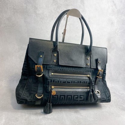 GIVENCHY Hand Bag Tote Purse Boston 4G Black Authentic
