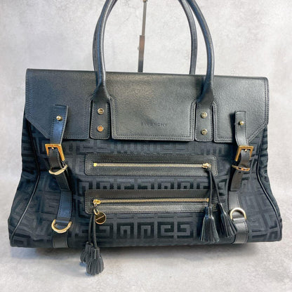 GIVENCHY Hand Bag Tote Purse Boston 4G Black Authentic