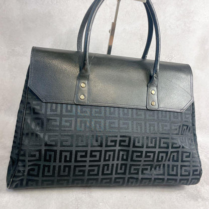 GIVENCHY Hand Bag Tote Purse Boston 4G Black Authentic