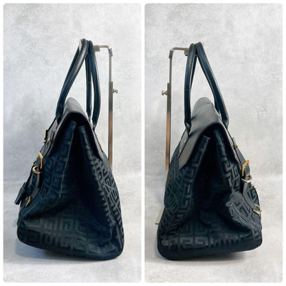 GIVENCHY Hand Bag Tote Purse Boston 4G Black Authentic