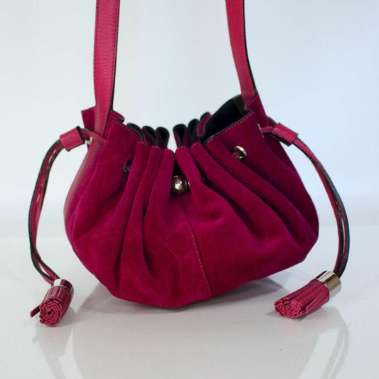 GIVENCHY Shoulder Bag Purse Suede Wine Red Authentic