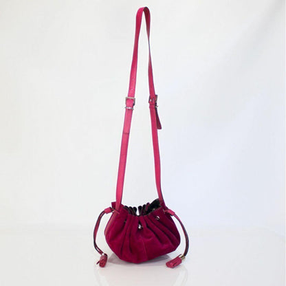 GIVENCHY Shoulder Bag Purse Suede Wine Red Authentic