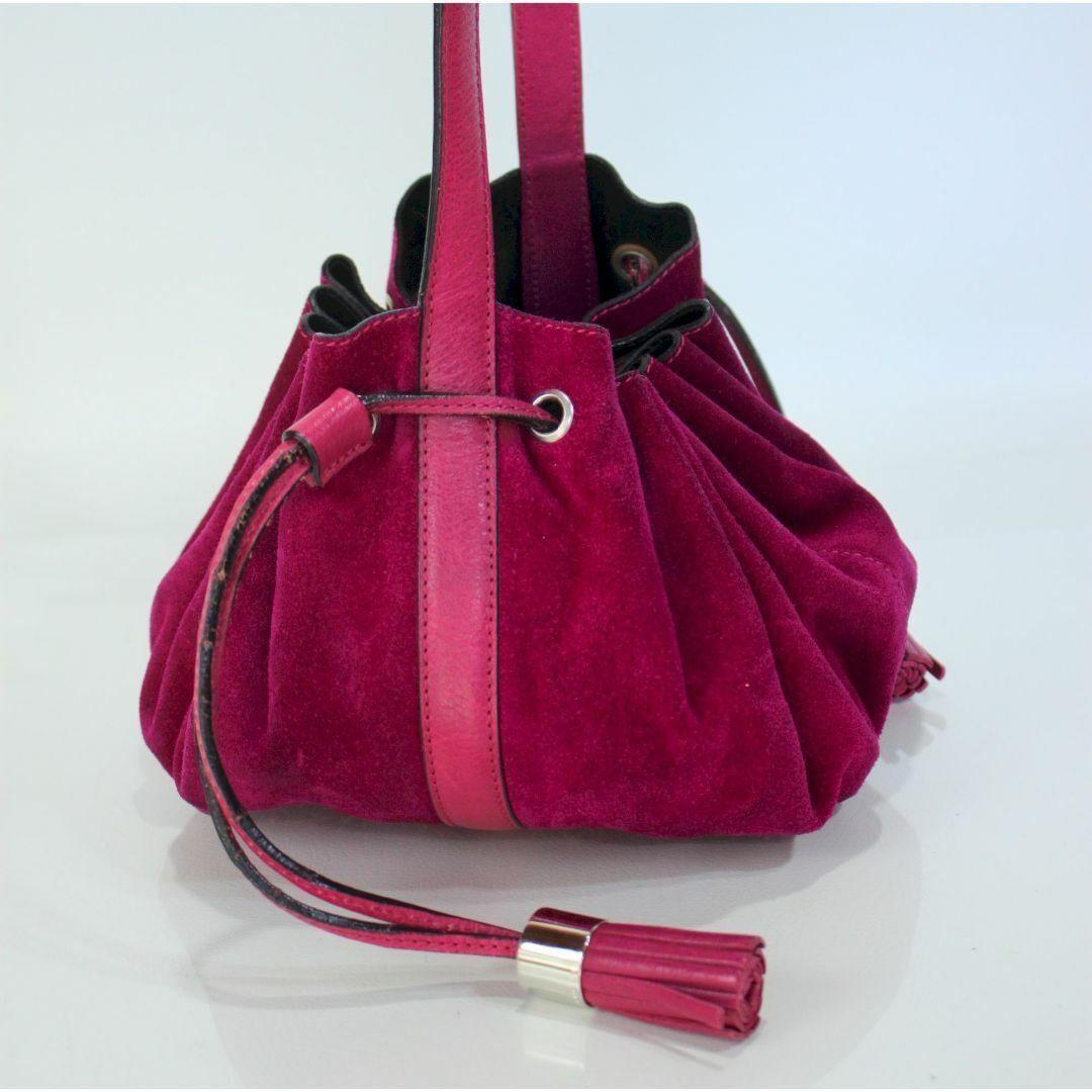 GIVENCHY Shoulder Bag Purse Suede Wine Red Authentic