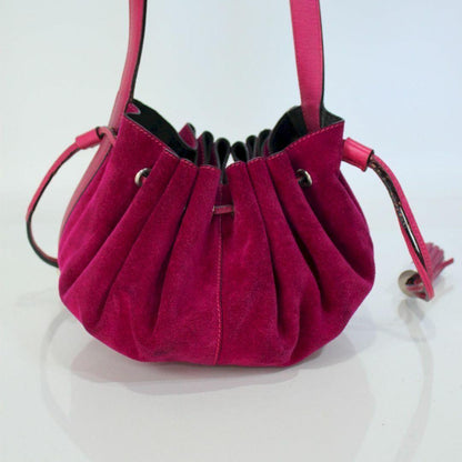 GIVENCHY Shoulder Bag Purse Suede Wine Red Authentic