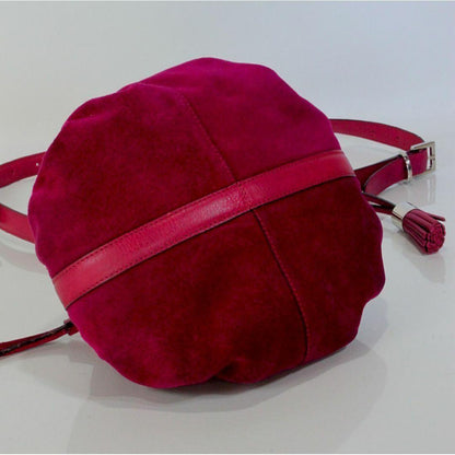 GIVENCHY Shoulder Bag Purse Suede Wine Red Authentic