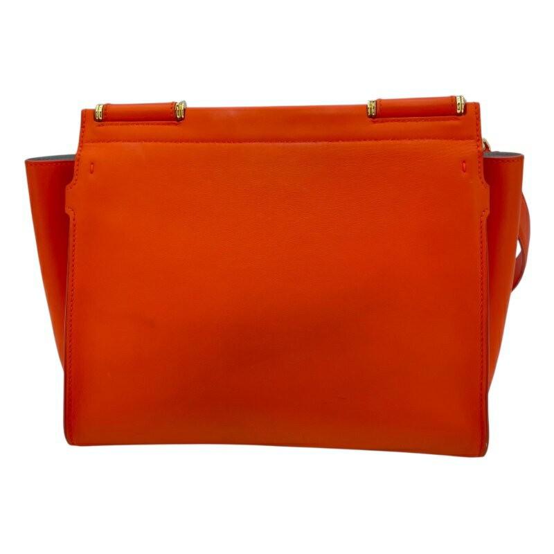Dolce & Gabbana Hand Shoulder Bag Tote Purse 2way Leather Orange Authentic