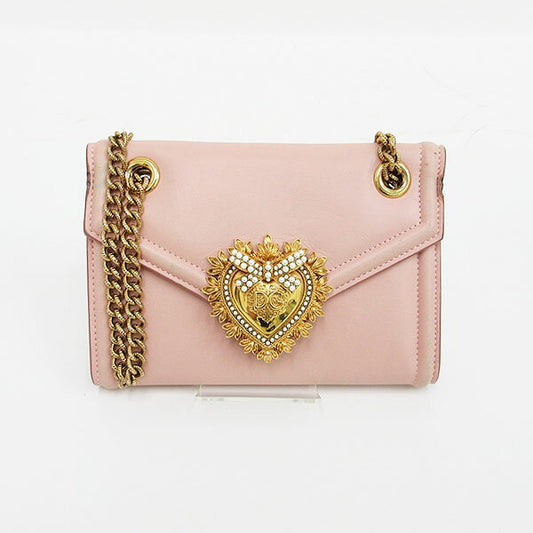 Dolce & Gabbana Shoulder Bag Purse Chain Pink Authentic