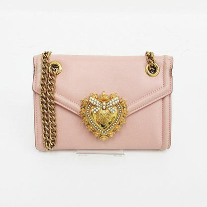 Dolce & Gabbana Shoulder Bag Purse Chain Pink Authentic