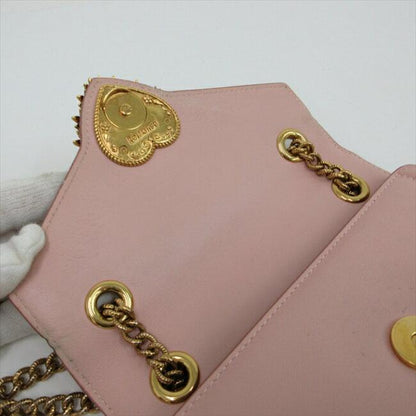 Dolce & Gabbana Shoulder Bag Purse Chain Pink Authentic