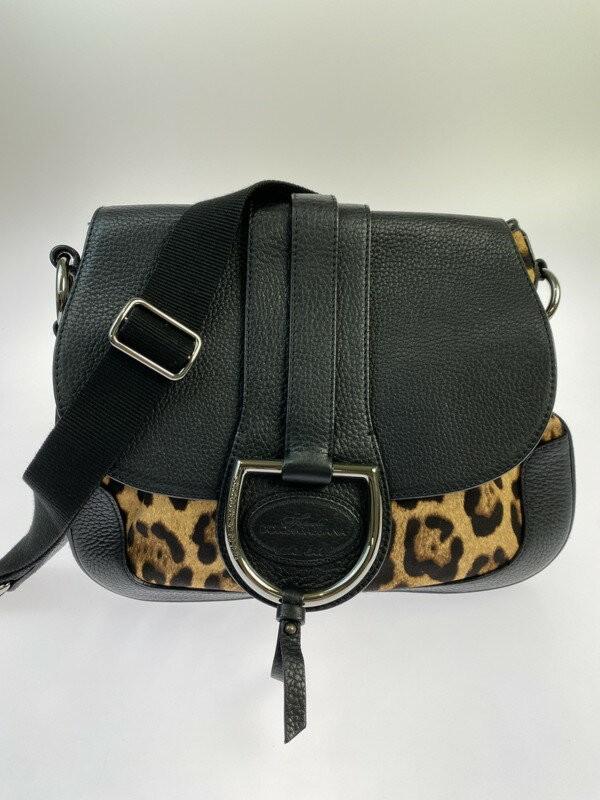 Dolce & Gabbana Shoulder Bag Purse Leopard Black Authentic