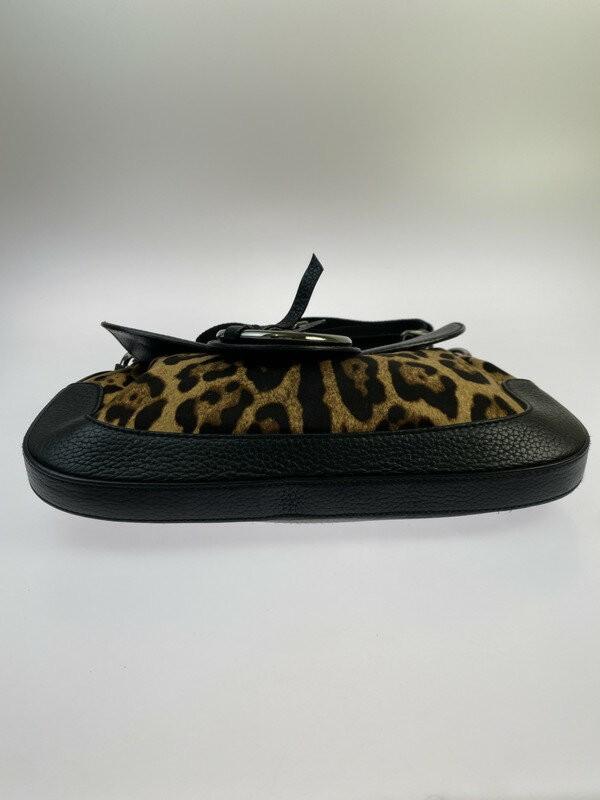 Dolce & Gabbana Shoulder Bag Purse Leopard Black Authentic