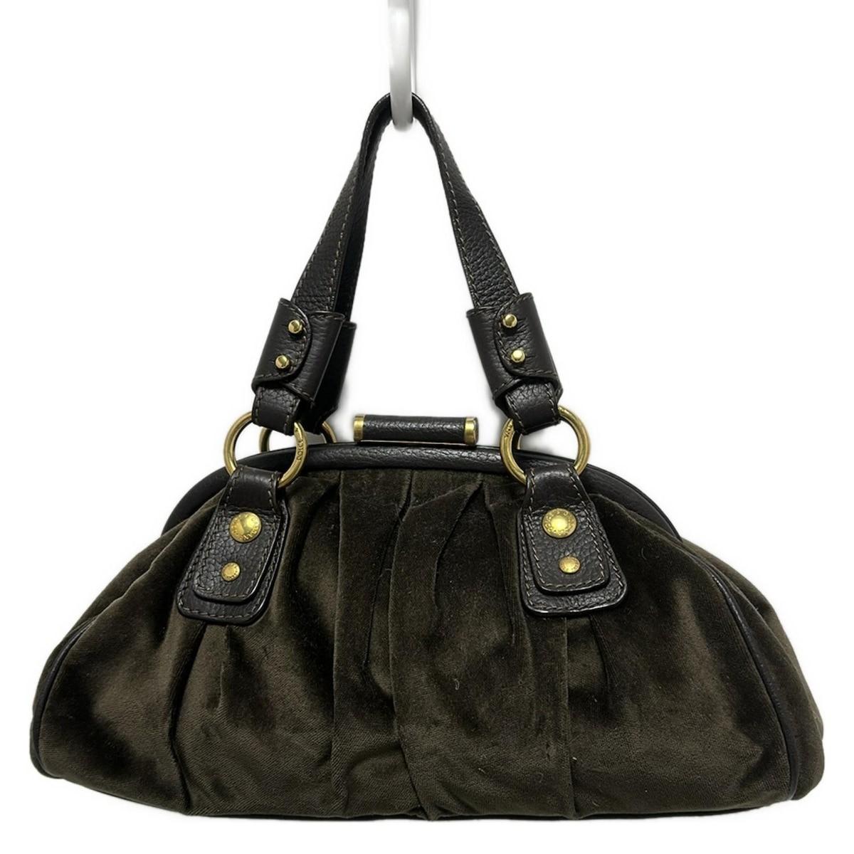Dolce & Gabbana Hand Bag Tote Purse Leopard Velour Leather Dark Brown Authentic