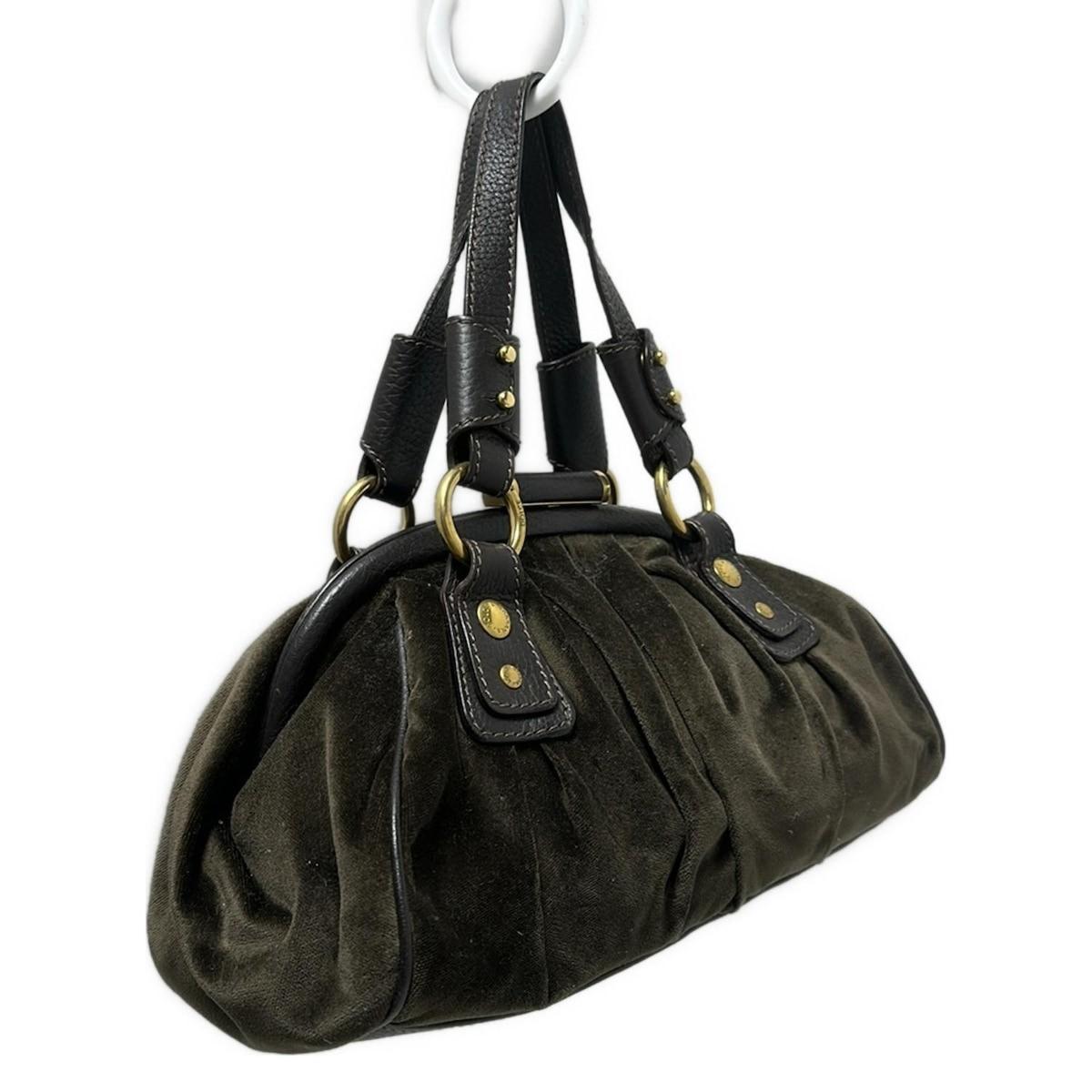 Dolce & Gabbana Hand Bag Tote Purse Leopard Velour Leather Dark Brown Authentic