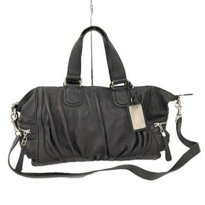 Dolce & Gabbana Hand Shoulder Bag Tote Purse 2way Leopard Leather Black Auth