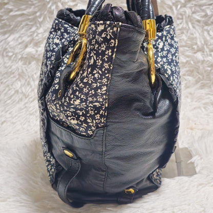 Dolce & Gabbana Hand Bag Tote Purse Leather Canvas Authentic