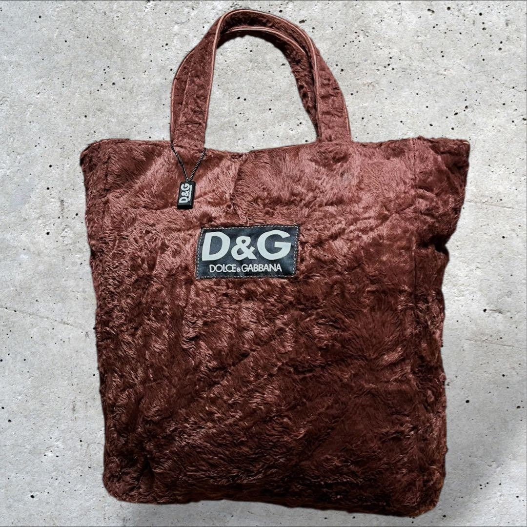 Dolce & Gabbana Hand Bag Tote Purse Brown Authentic