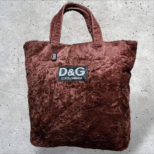 Dolce & Gabbana Hand Bag Tote Purse Brown Authentic