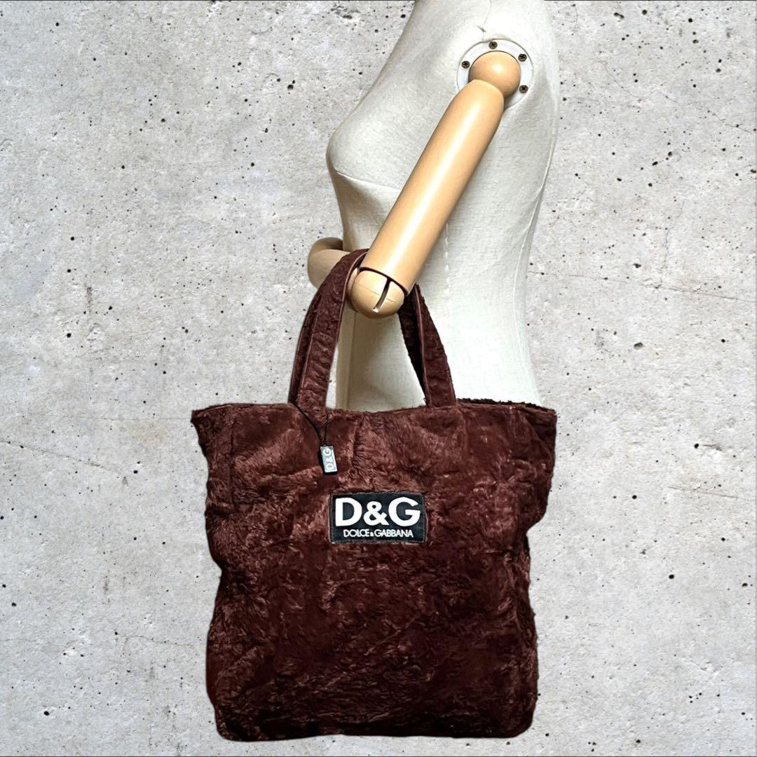 Dolce & Gabbana Hand Bag Tote Purse Brown Authentic