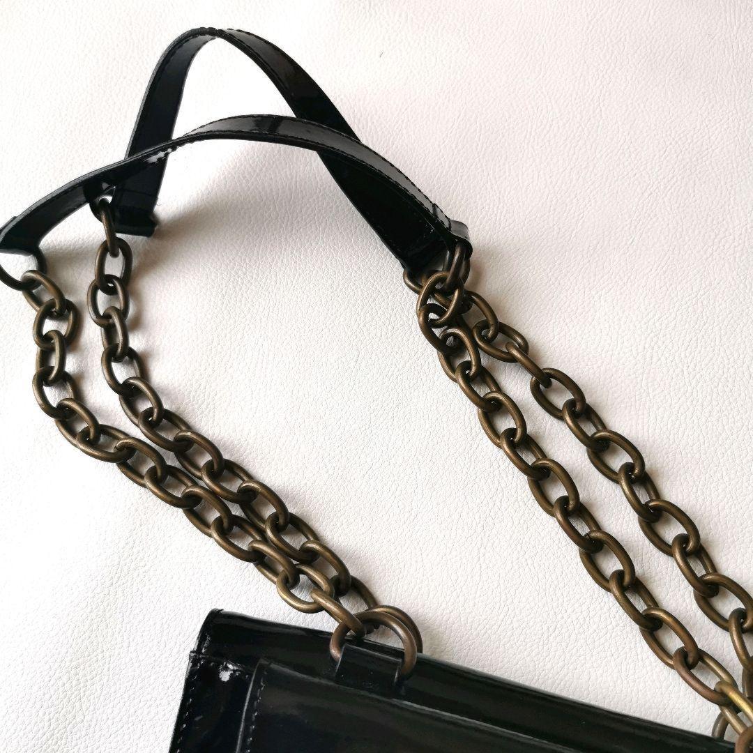 Dolce & Gabbana Hand Bag Tote Purse Chain Black Authentic