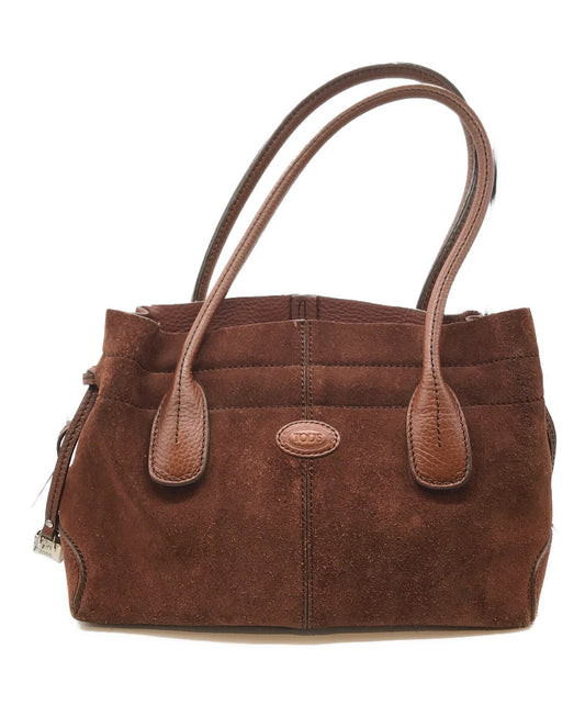 TOD'S Hand Bag Tote Purse Brown Authentic