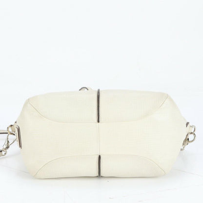 TOD'S Hand Shoulder Bag Tote Purse 2way D-Styling Leather White Authentic