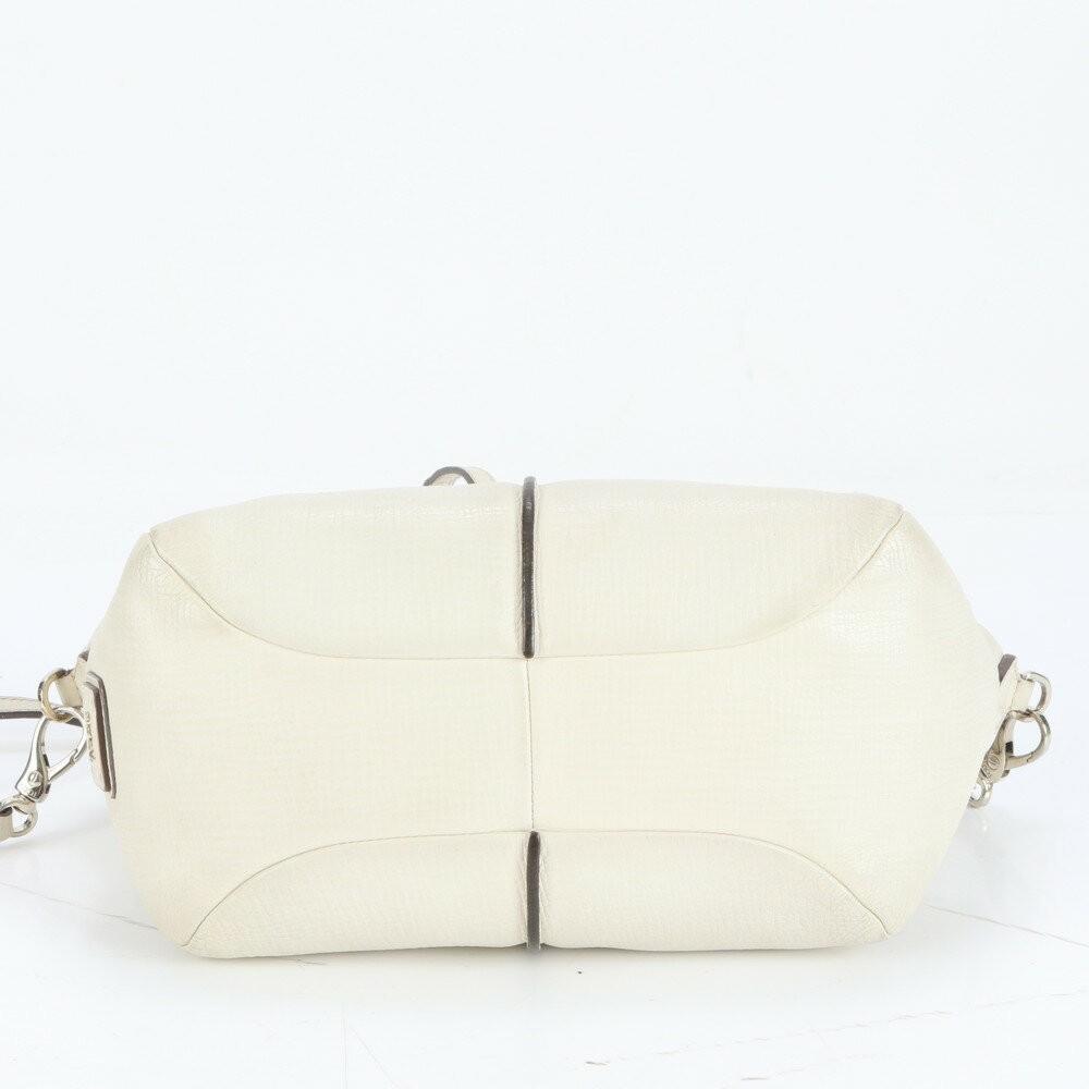 TOD'S Hand Shoulder Bag Tote Purse 2way D-Styling Leather White Authentic