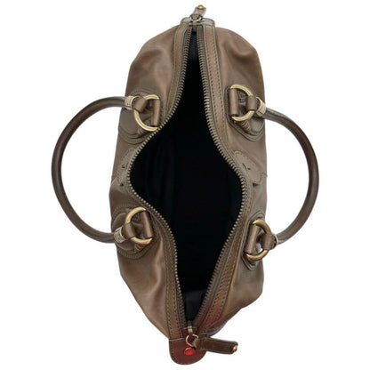 TOD'S Hand Bag Tote Purse Mini Boston Leather Brown Authentic