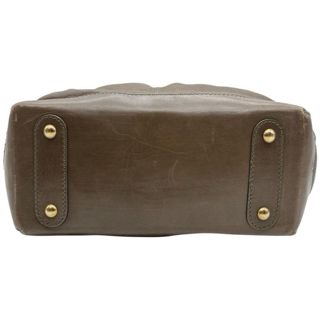 TOD'S Hand Bag Tote Purse Mini Boston Leather Brown Authentic