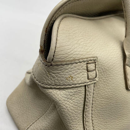 TOD'S Hand Bag Tote Purse Leather Off White Authentic