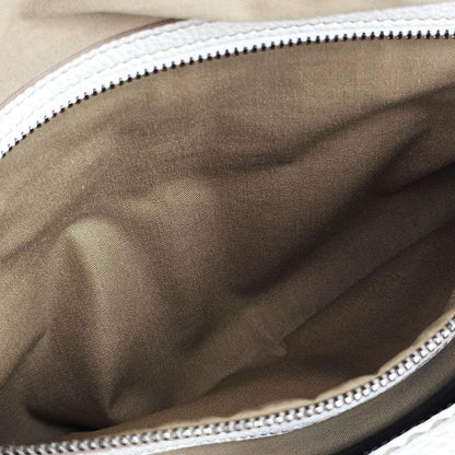 TOD'S Hand Bag Tote Purse Boston Bag Logo Leather White Authentic